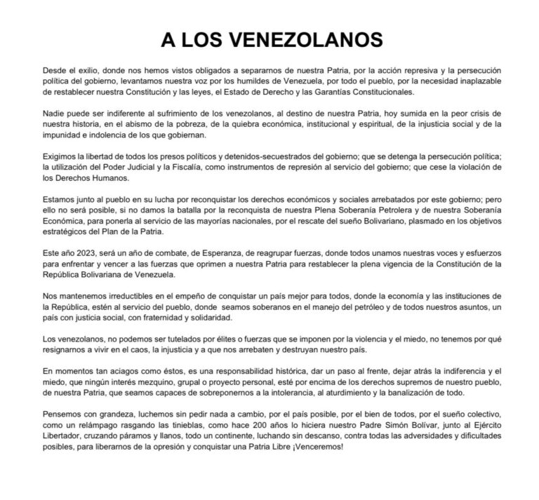 A LOS VENEZOLANOS